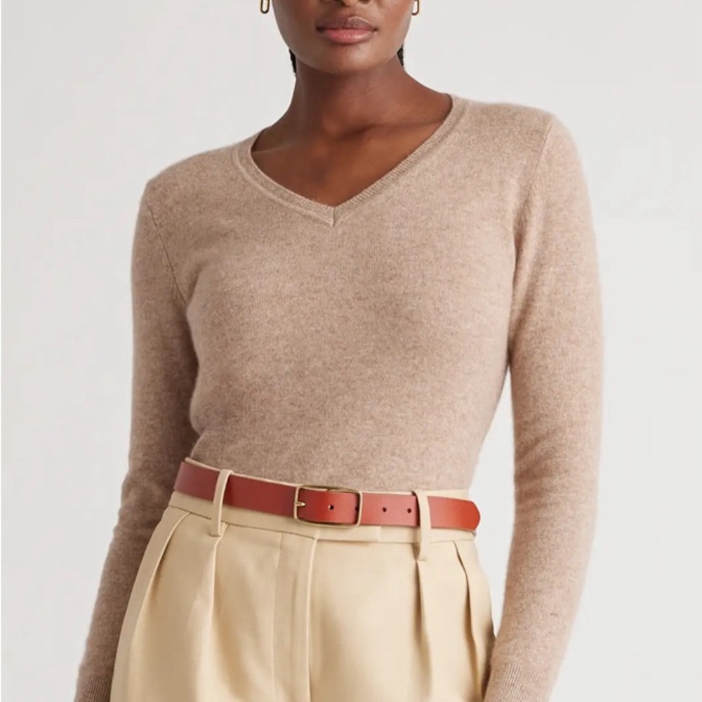 Calvin Klein Cream V-Neck Sweater